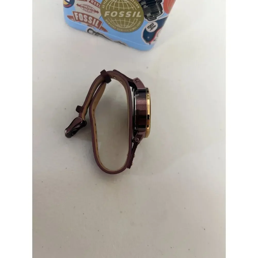 Fossil Boyfriend Sport Chronograph Burgundy Leather Women's Watch ES4114